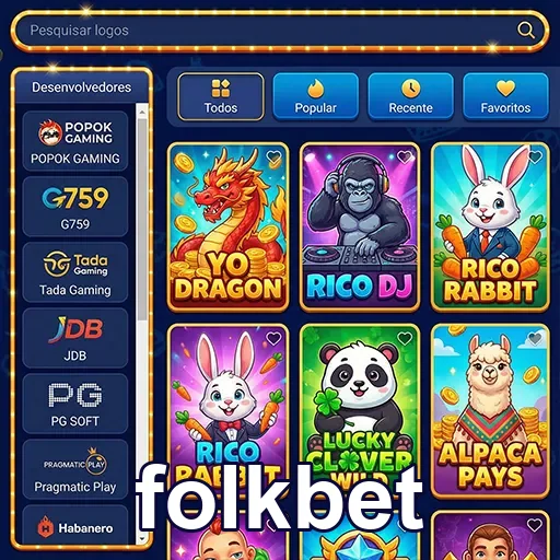 Aplicativo da folkbet em dispositivos móveis mostrando jogos